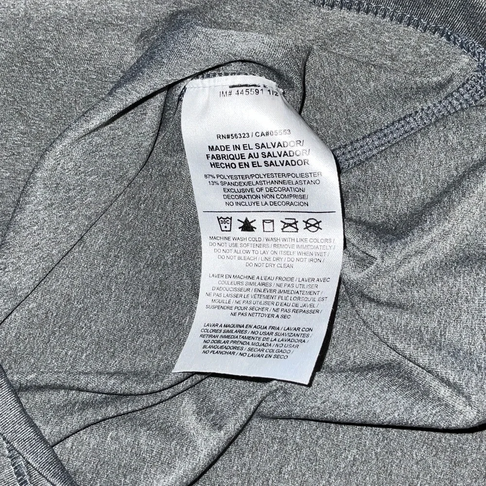 Nike Pro Women's Long Sleeve V-Neck Top - Light Gray with Black Swoosh - Picture 4 of 7